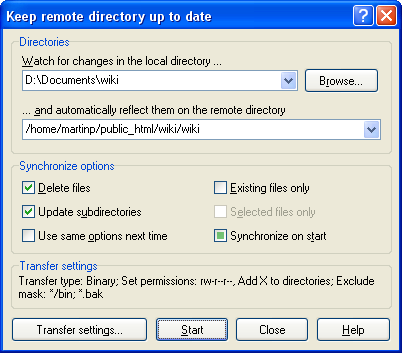 Keep remote directory up to date
