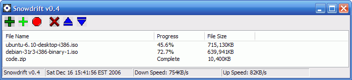 Snowdrift: small downloads
